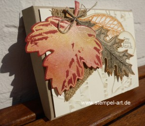 Herbstliche Schokoladenverpackung nach StempelART - quadratisch, praktisch, gut; Vintage Leaves (3)