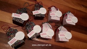 Stampin up Silvester Goodies nach StempelART, Perfekte Pärchen, Stanze Abreissetikett, Ferrero Rocher