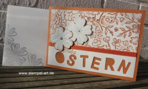 Stampin up Osterkarten nach StempelART, Flower Shop, Beeindruckende Buchstaben, Ostern, Prägeform Frühlingsblumen