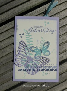 Schmetterlingsgruß nach StempelART, Stampin up, Water Color Wings, Lesezeichen Karte, Anleitung, Schmettering, Schmetterlinge