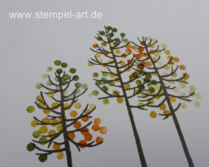Baby Wipe Technique nach StempelART, Stampin up, bebilderte Anleitung, Tolle Technik!!!, Wald der Worte, Baum und Blüte, Tutorial, Herbst
