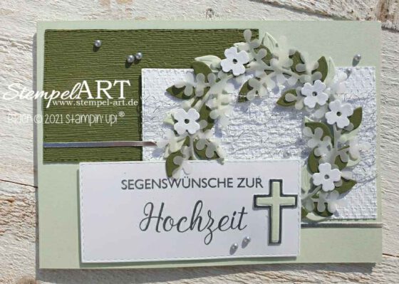 Festliche Anlässe 4 Karten mit Kränzen zur Hochzeit… StempelArt